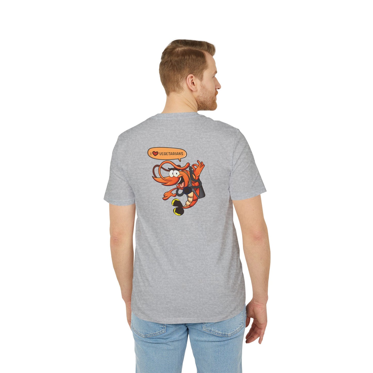 Nauti Diver T-Shirt - I Love Vegetarians (Heather Grey)