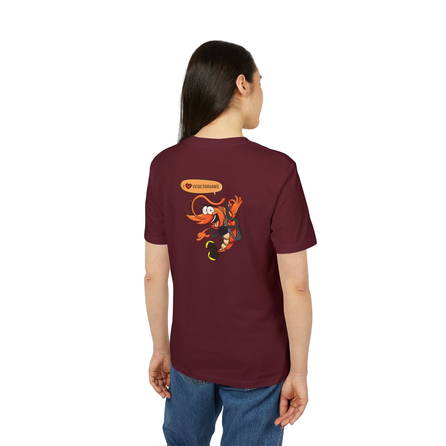 Nauti Diver T-Shirt - I Love Vegetarians (Bargundy)