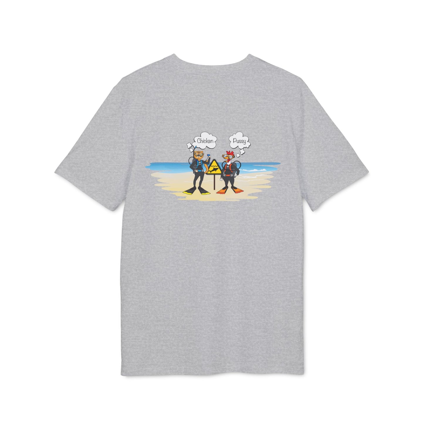 Nauti Diver T-Shirt - Chicken & Pussy (Heather Grey)