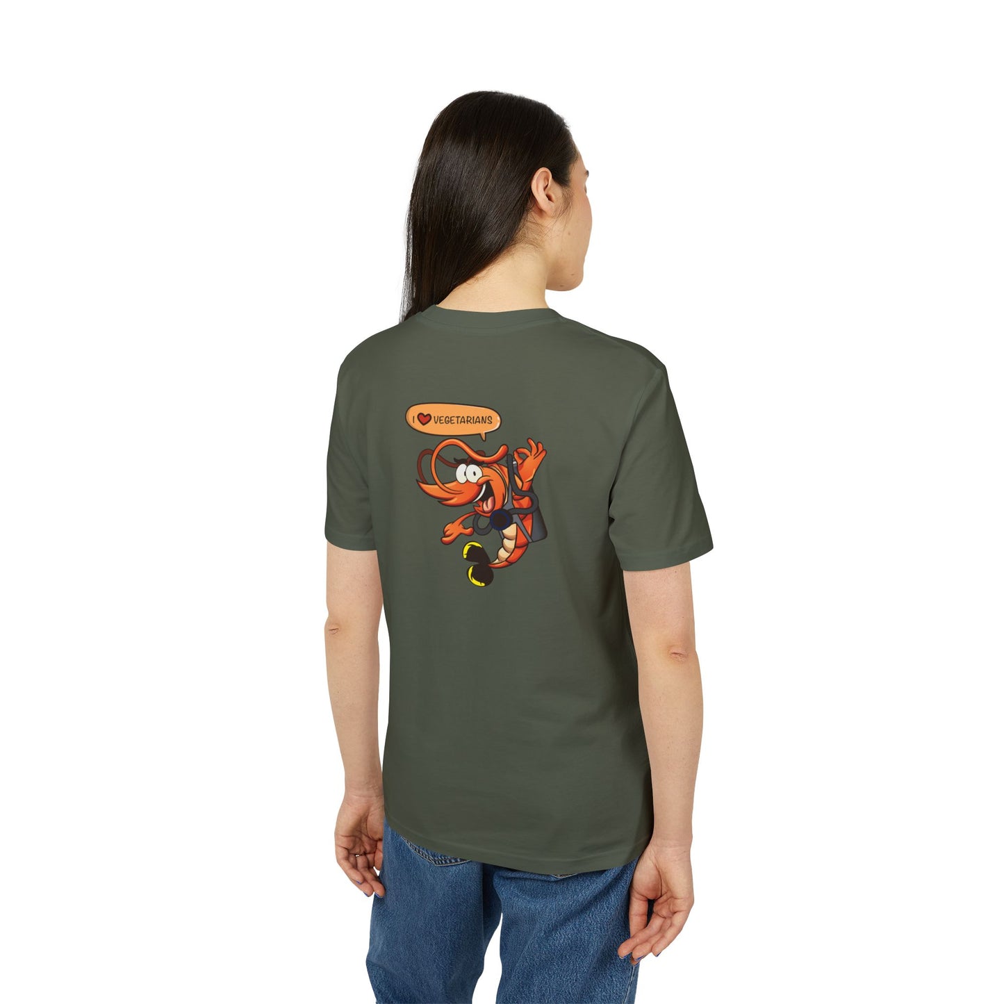 Nauti Diver T-Shirt - I Love Vegetarians (Khaki)