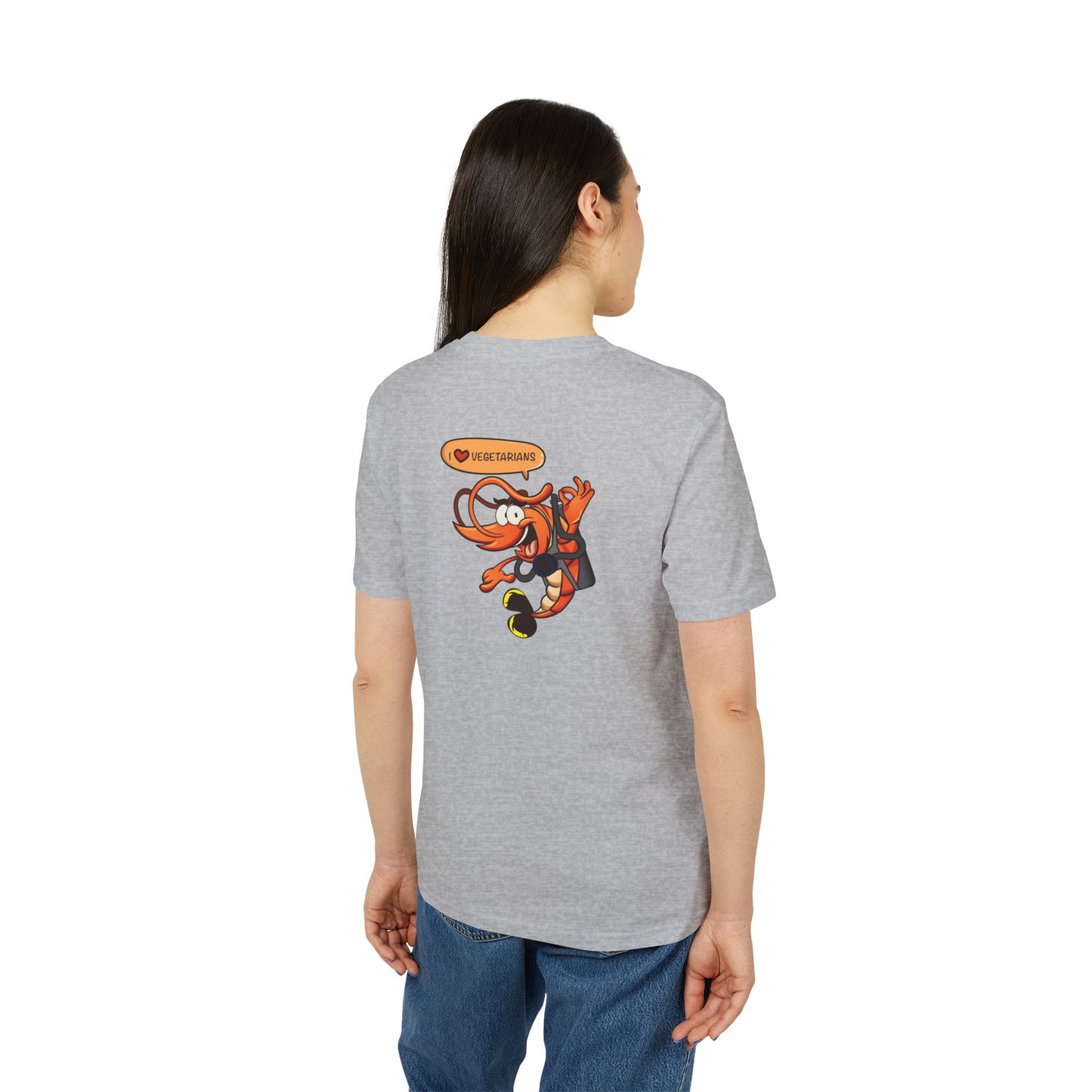 Nauti Diver T-Shirt - I Love Vegetarians (Heather Grey)