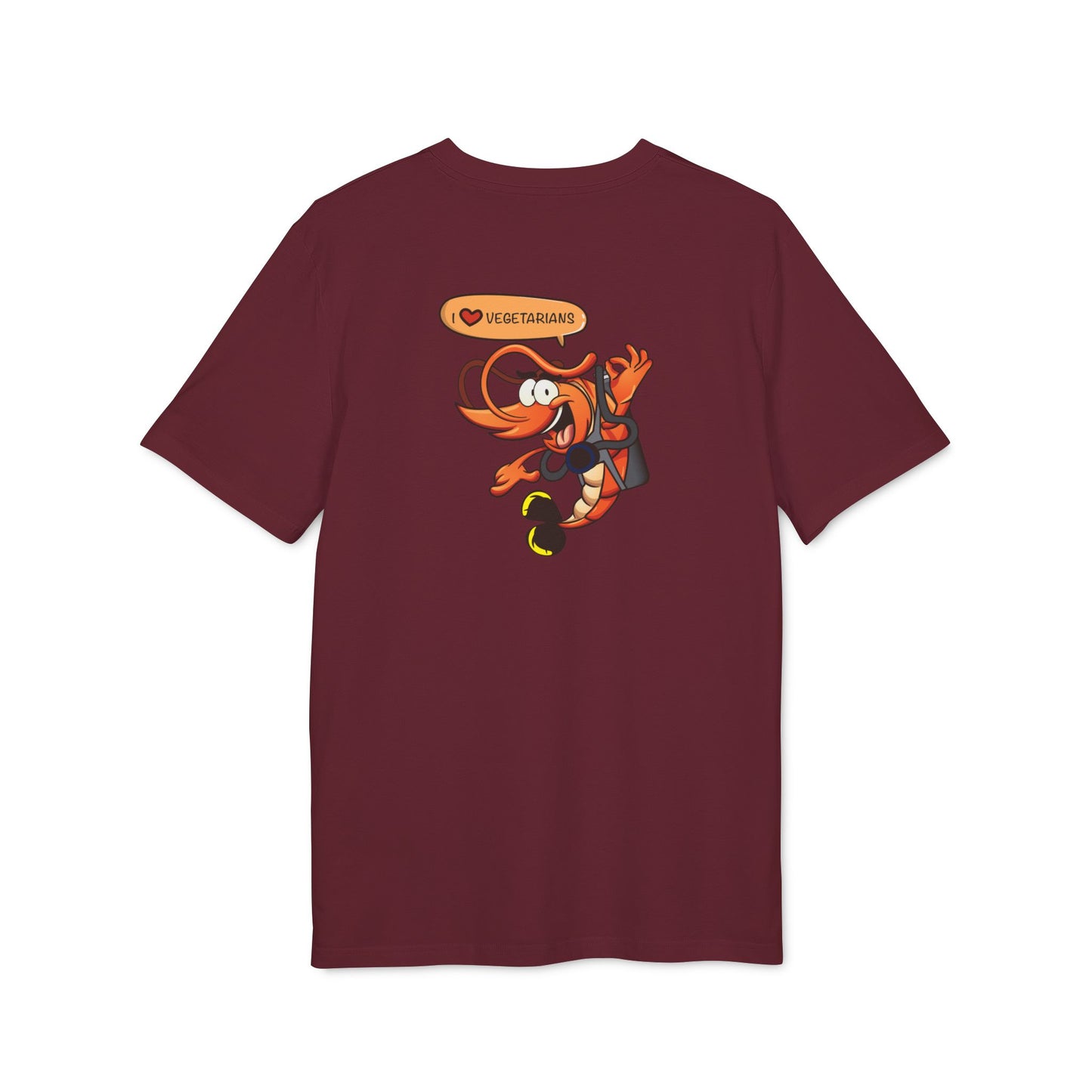 Nauti Diver T-Shirt - I Love Vegetarians (Bargundy)