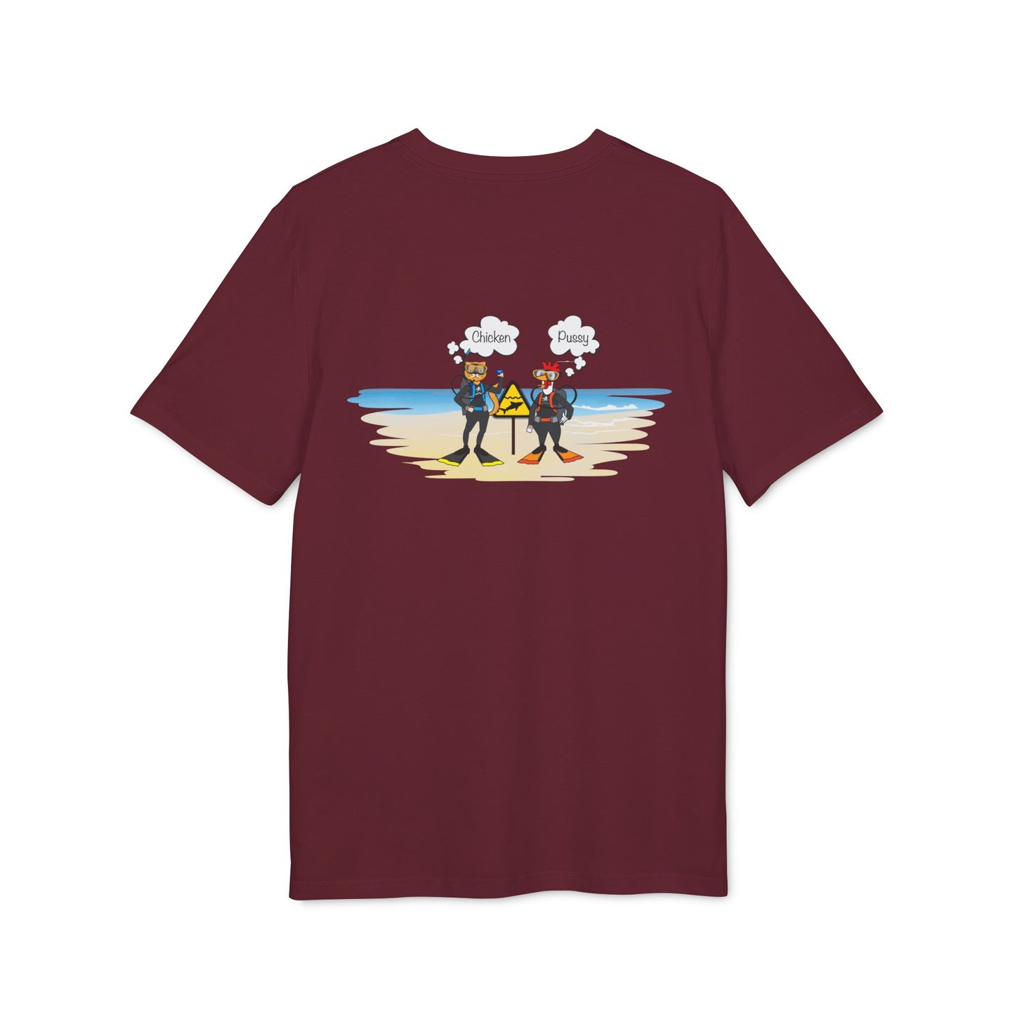 Nauti Diver T-Shirt - Chicken & Pussy (Burgundy)