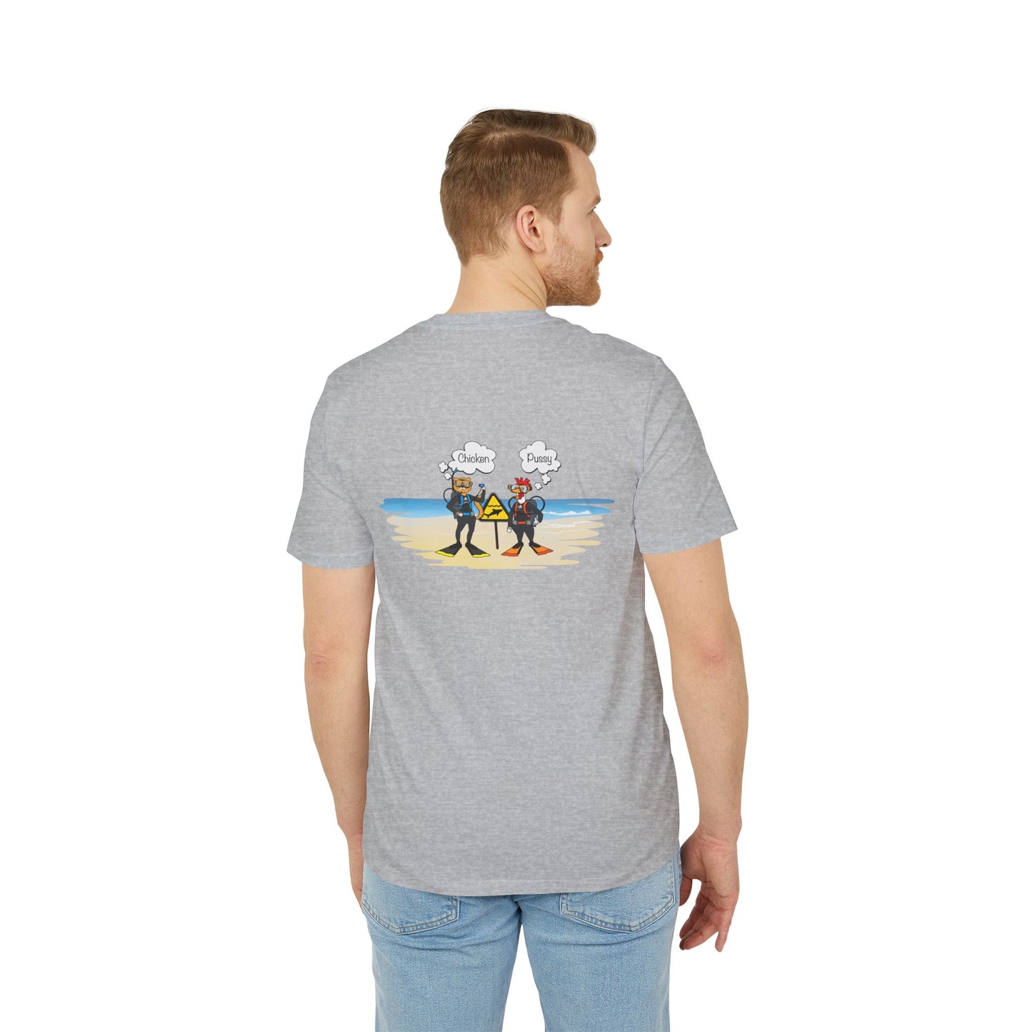 Nauti Diver T-Shirt - Chicken & Pussy (Heather Grey)